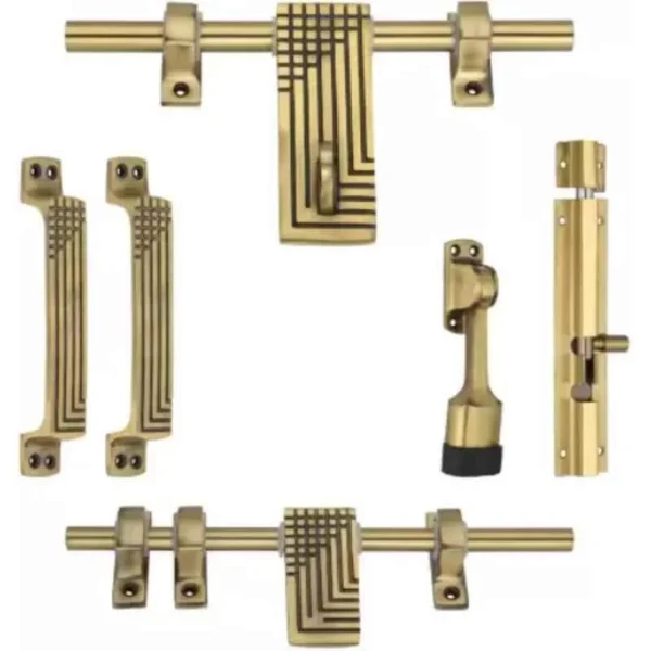 Urim Aluminium & Stainless Steel Gold Glossy Finish Door Accessory Kit