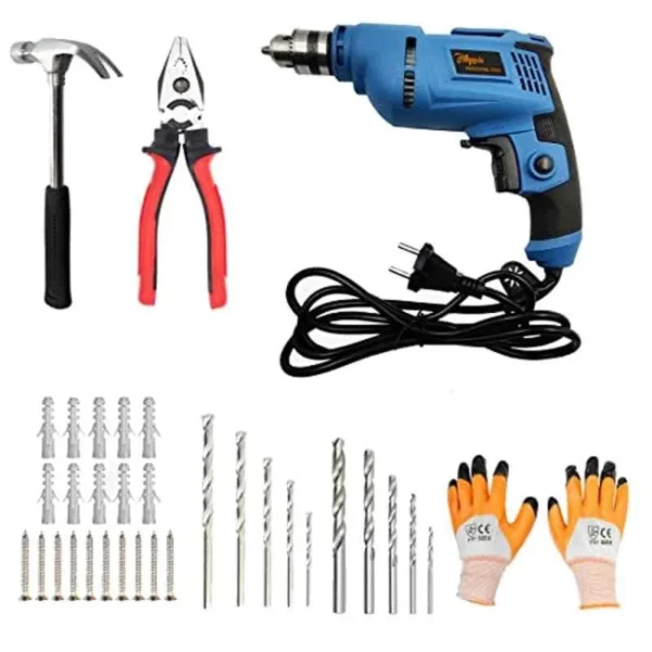 Hillgrove HGCM207 500W 10mm Pistol Grip Drill Machine Set
