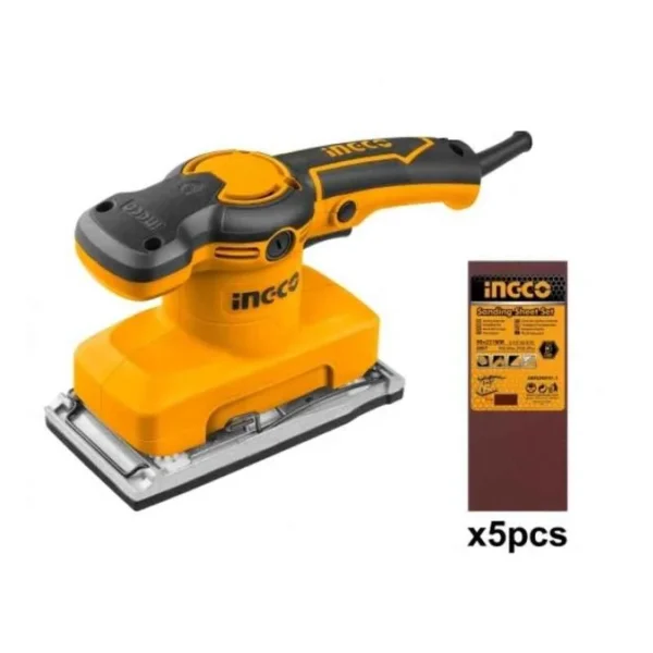 Ingco 320W Finishing Sander with 5 Pcs Sand Paper, FS3208