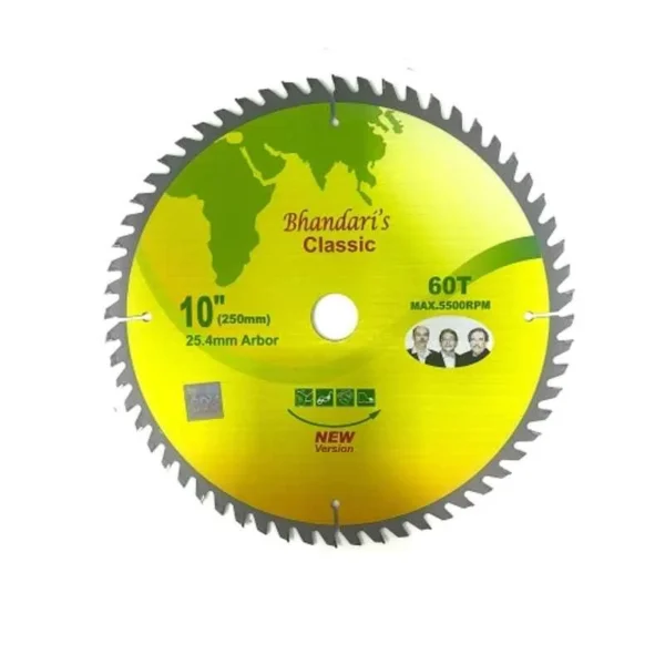 Jon Bhandari Classic 250mm TCT Wood Cutting Circular Saw Blade with 60 Teeth & Pen