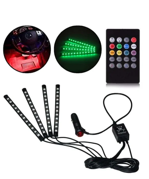 Kozdiko 48 LED 12V RGB Music Controlled Car Interior Atmosphere Light Kit without Sound Active Function & Wireless Remote Control for Honda Accord