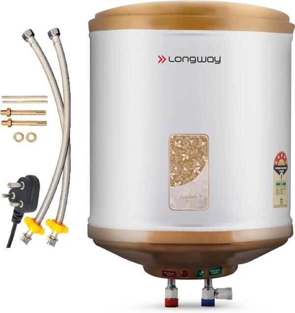 Longway 15L Grey Water Storage Geyser with Free Installation Kit, Superb