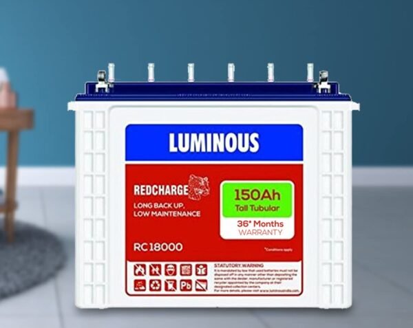 Luminous RC 18000 Tall Tubular Battery & Eco Volt Neo 1050 900VA Sine Wave Inverter Combo