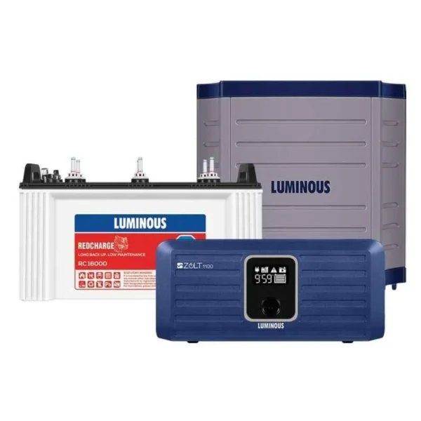 Luminous Zolt 900VA Pure Sinewave Inverter & RC 16000ST 135Ah Battery Combo with Trolley