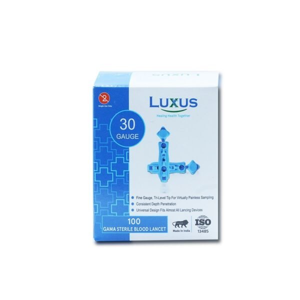 Luxus 100 Pcs 30G Painless Round Lancet Needle with Tri-Bevel Tip, LBL-105