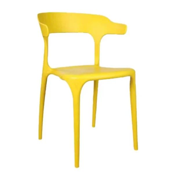 Rose Vision Plastic Yellow Medium Back Cafe Chair with Backrest