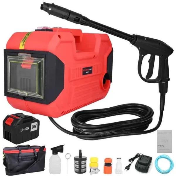 Sceptre 1500W 20V 180bar Red Cordless High Pressure Washer Cleaner