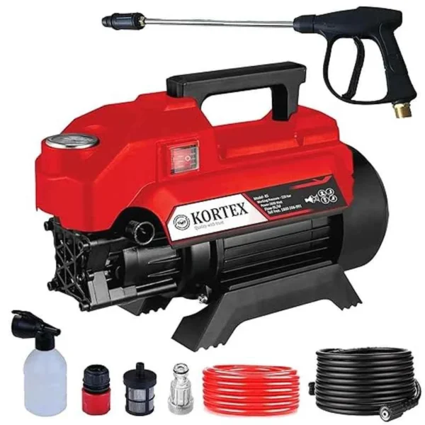 Kortex 2600W Red Portable High Pressure Car Washer with All Accessories, KTX-R5