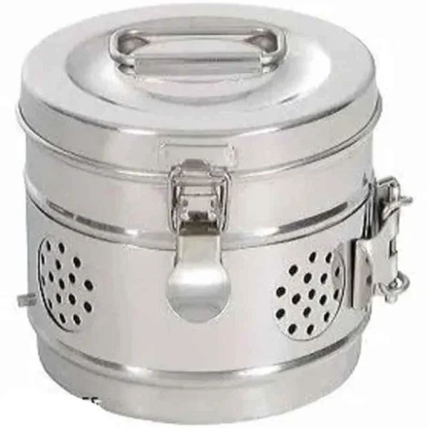 Rkdent 8x8 inch Stainless Steel Dressings Drum, RKDFSC2