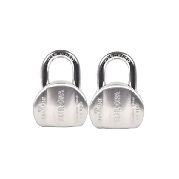 Europa 12mm 14 Pin Stainless Steel Diamant Padlock with DLSB Technology, L365 TW (Pack of 2)