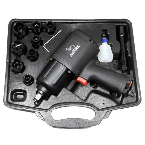 Elephant 1/2Inch Air Impact Wrench with 8 Sockets, IW 02