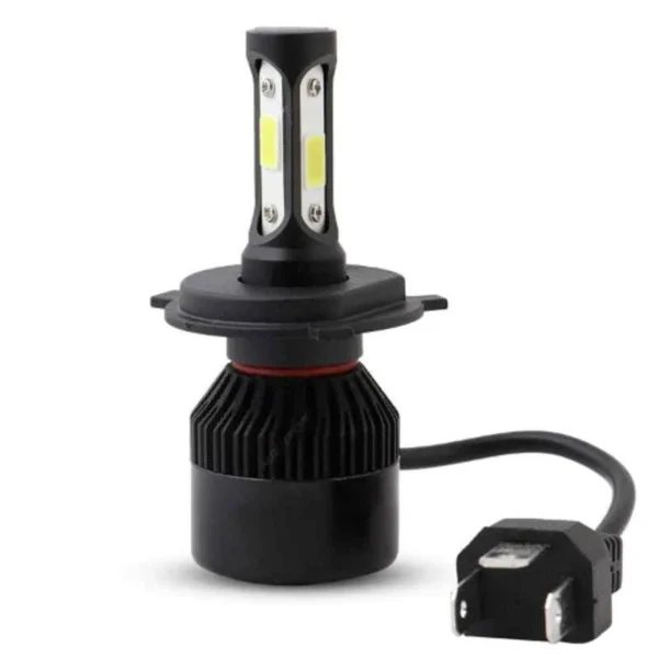 AllExtreme EX3SHW1 3 Side H4 55W White LED Headlight Bulb with Cooling Fan Head lamp Conversion Kit