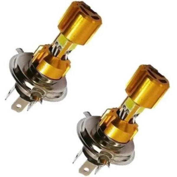 AllExtreme 9W Golden H4 Missile Projector LED Headlight Bulb (Pack of 2)