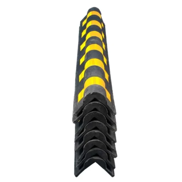 Ladwa 1000mm Rubber Corner Bounce Shaped High Visibility Parking Safety Pillar Guard with Yellow Reflective Tapes, LPGB1000-P8 (Pack of 8)