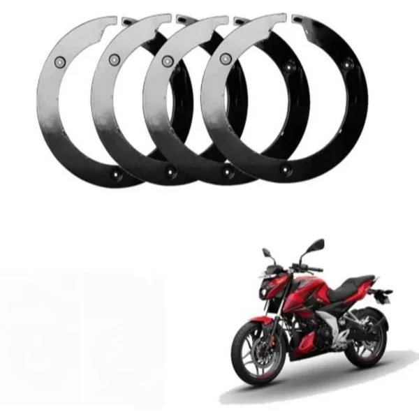 RA Accessories 4 Pcs 17 inch ABS Plastic Black Bike Wheel Cover Set for Bajaj Pulsar N160, RAAI89TP