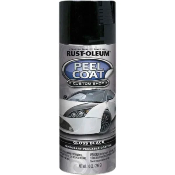 Rust-Oleum 312ml Black Peel Coat Temporary Peelable Coating Spray Paint with Glossy Finish, 298102