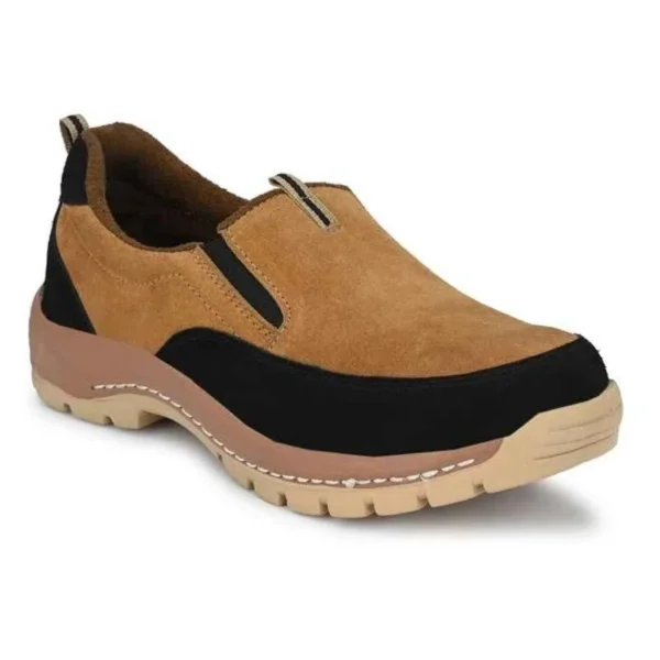 ArmaDuro AD1006 Suede Leather Steel Toe Tan Work Safety Shoes, Size: 9